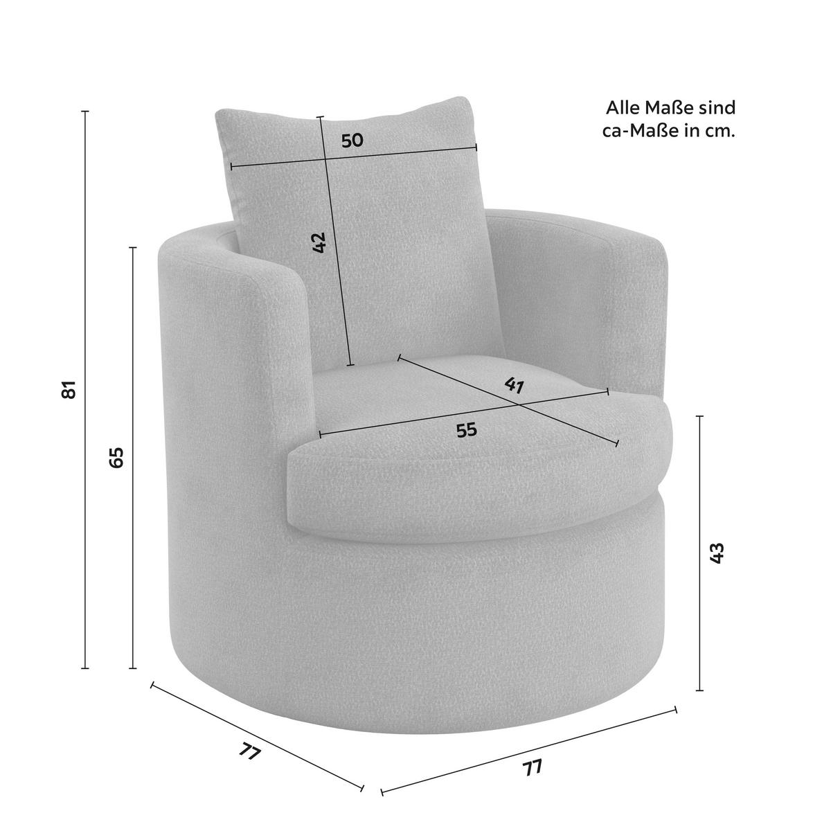 Počivalnik Marieta, Rjava, Vrtljiv - črna/rjava, Moderno, kovina/tekstil (77/81/77cm) - Bessagi Home