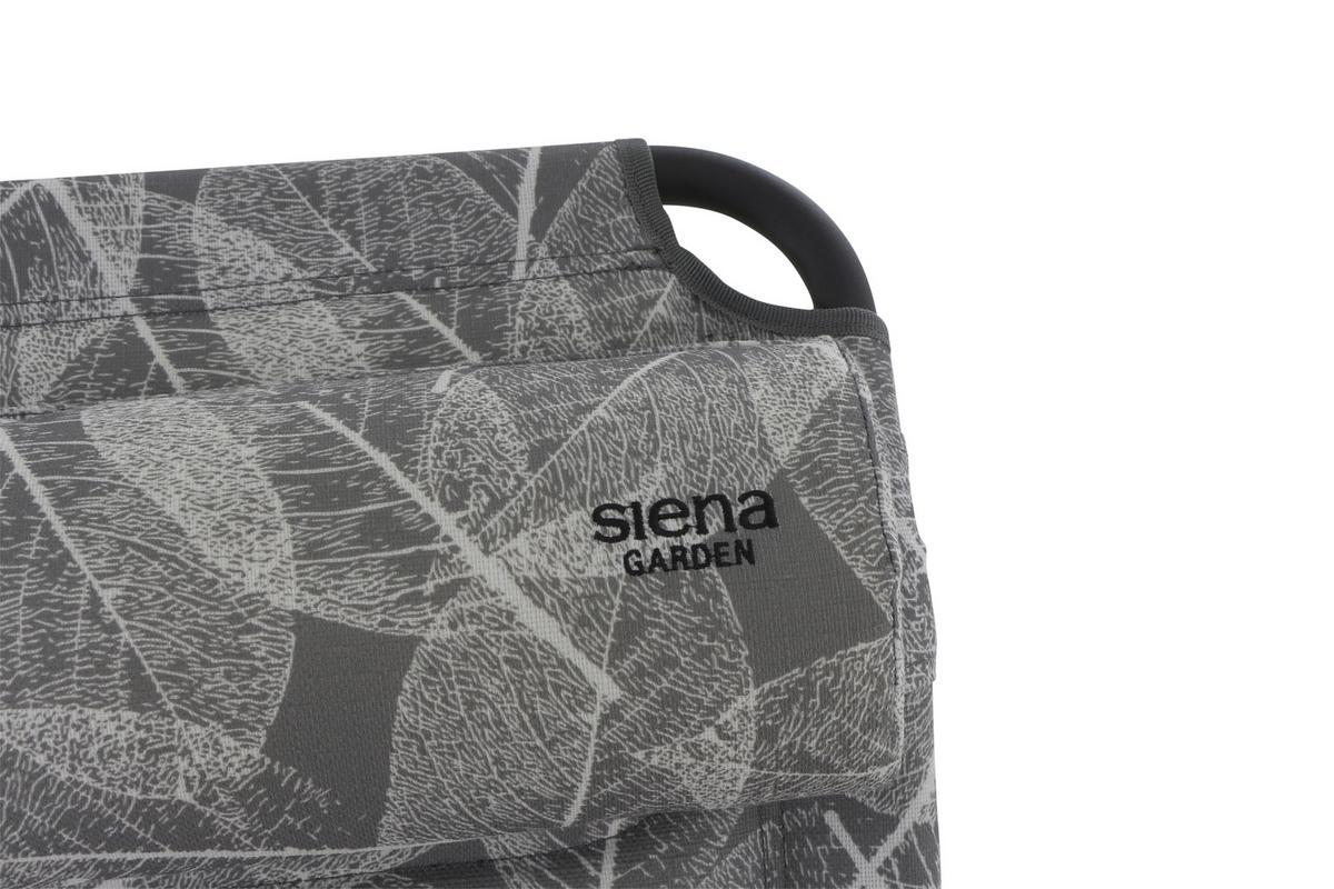 Campingsessel klappbar mit Armlehnen + Kopfpolster - Anthrazit/Grau, KONVENTIONELL, Textil/Metall (61/121/68cm) - Siena Garden