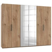 Drehtürenschrank Level 36A mit Spiegel ca. 300 cm Eiche Dekor - Chromfarben/Eichefarben, MODERN, Holzwerkstoff (300/236/58cm) - MID.YOU