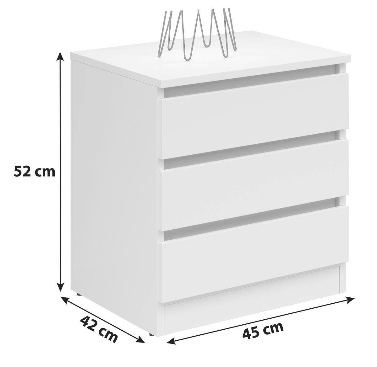 NOPTIERA SATURN - alb, Konventionell, material pe bază de lemn (45/52/42cm)