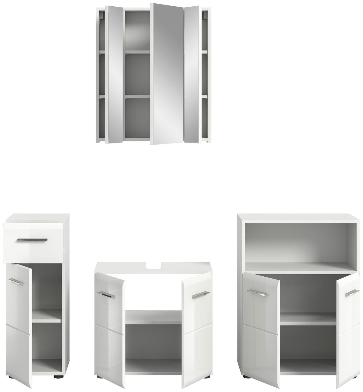 Kopalnica Ice, Bela - srebrne barve/črna, Moderno, umetna masa/leseni material (150cm) - MID.YOU