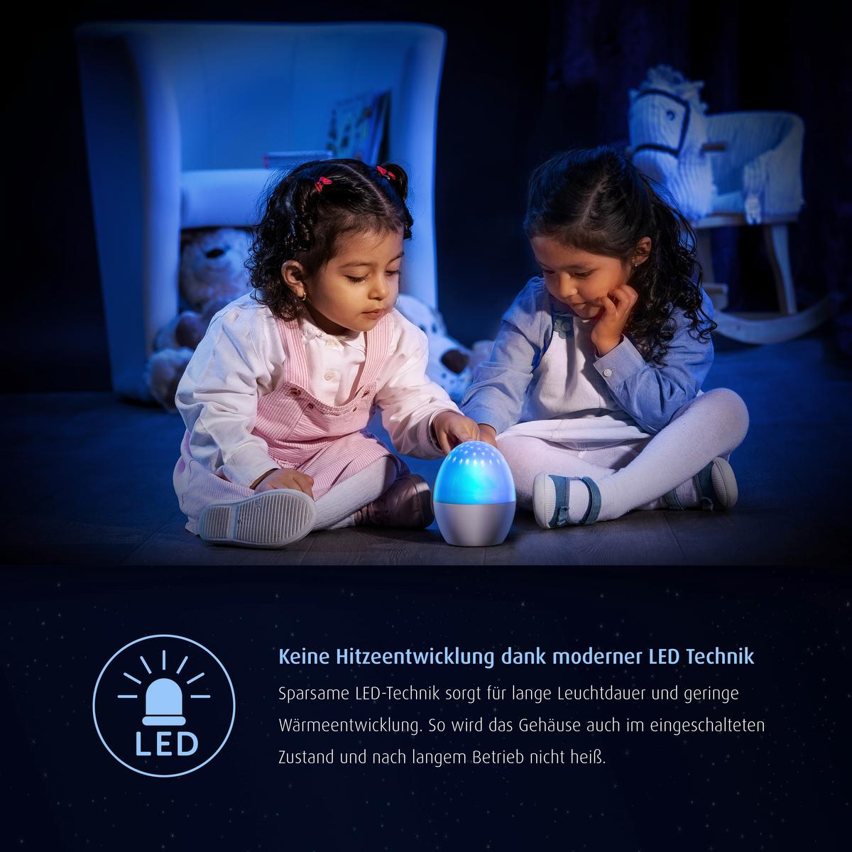 LAMPKA NOCNA DZIECIĘCA STARLINO - biały, Basics, tworzywo sztuczne (10,2/15,5/10,2cm) - Reer