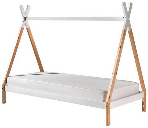 Hausbett "Tipi", weiß/kiefer - Weiß/Kieferfarben, MODERN, Holz (90/200cm) - MID.YOU