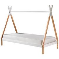 Hausbett "Tipi", weiß/kiefer - Weiß/Kieferfarben, MODERN, Holz (90/200cm) - MID.YOU