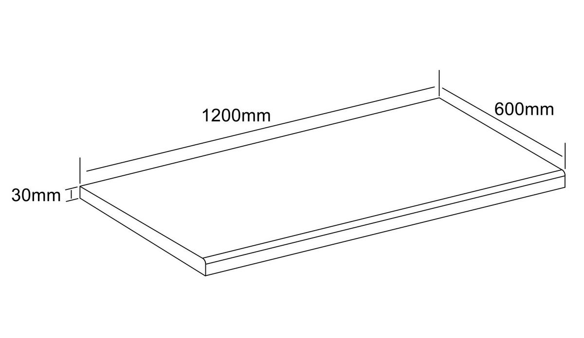 Delovna Plošča Fasola, Siva, 120x60 - siva, Trend, leseni material (120/3/60cm) - MID.YOU
