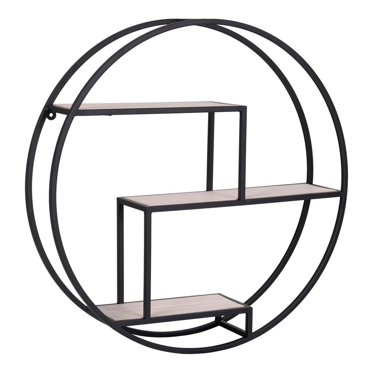 Wandregal Rotterdam Shelf Schwarz - Schwarz, Design, Metall (62/14/62cm)