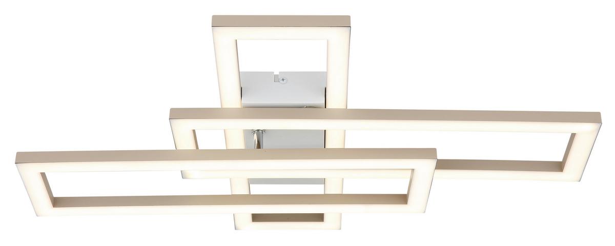 Led Stropna Svjetiljka Wilton - bijela/boje pijeska, Design, plastika (55/40/7,5cm) - Globo