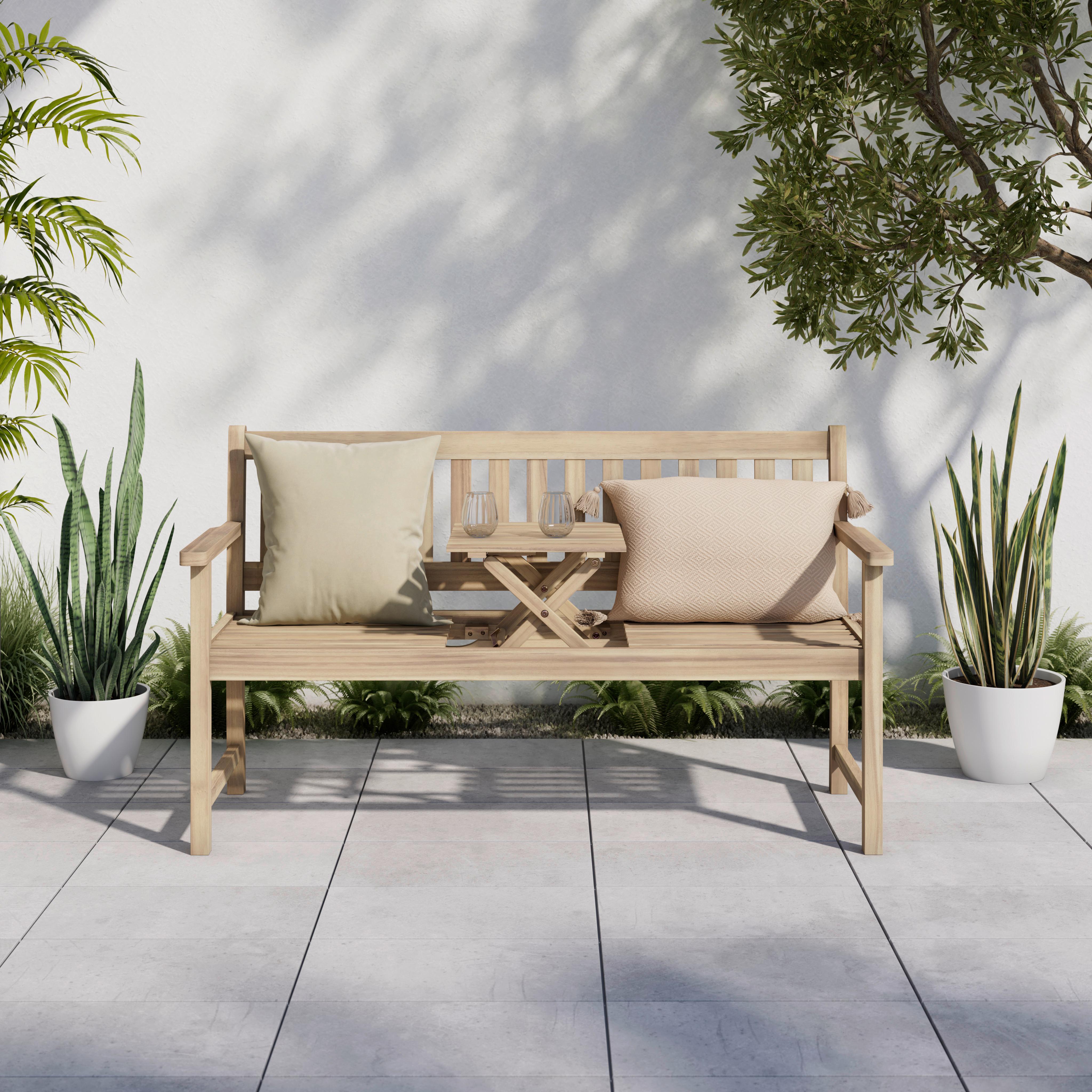 Gartenbank Denis Akaziefarben ca. 156x90x60cm - Akaziefarben, Natur, Holz (156/90/60cm) - Mömax