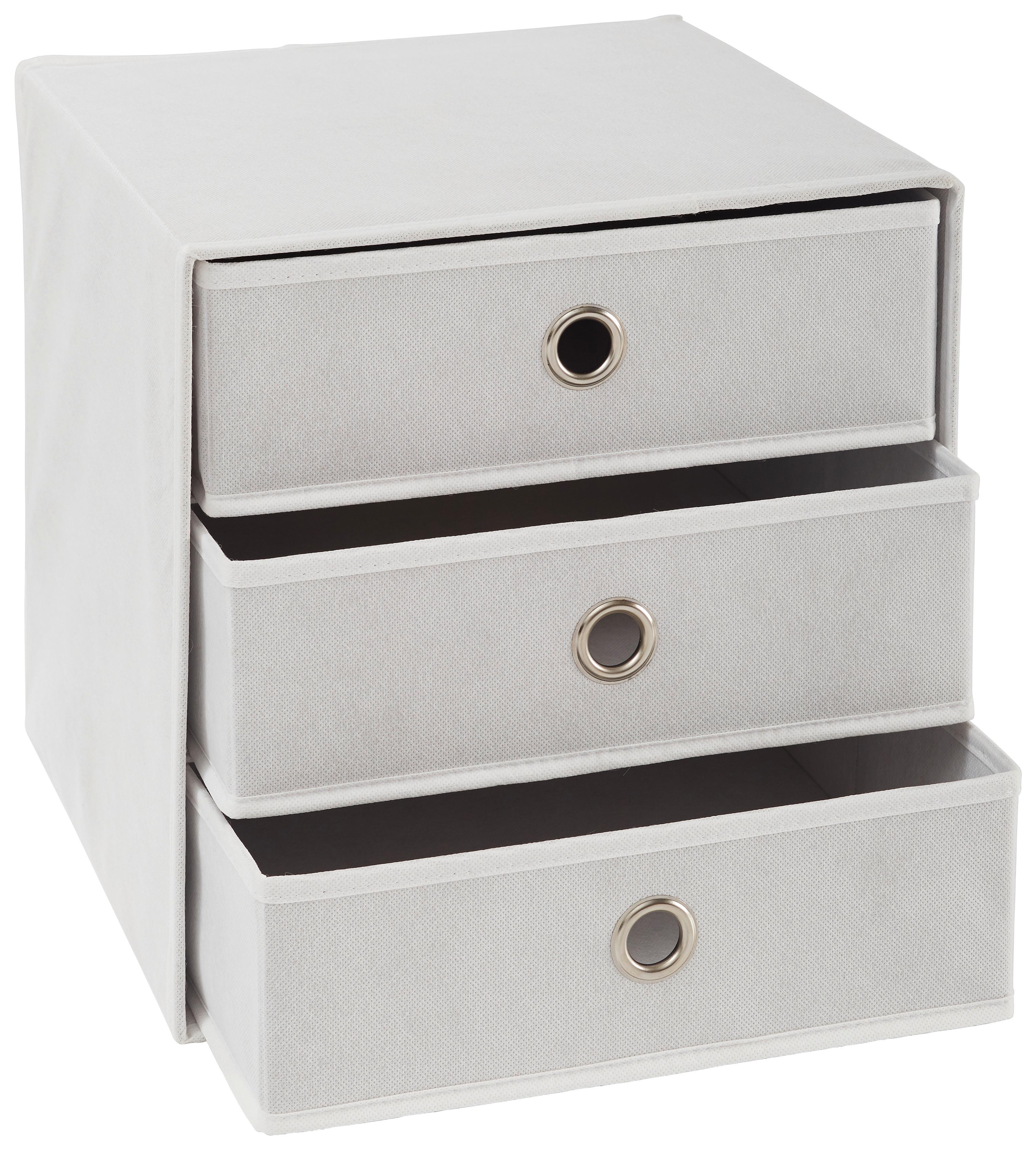 PUDEŁKO SKŁADANE CUBUS 3 - kolor srebrny/biały, Design, karton/metal (32/32/31,5cm) - Carryhome