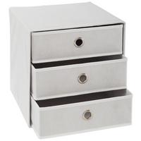 PUDEŁKO SKŁADANE CUBUS 3 - kolor srebrny/biały, Design, karton/metal (32/32/31,5cm) - Carryhome