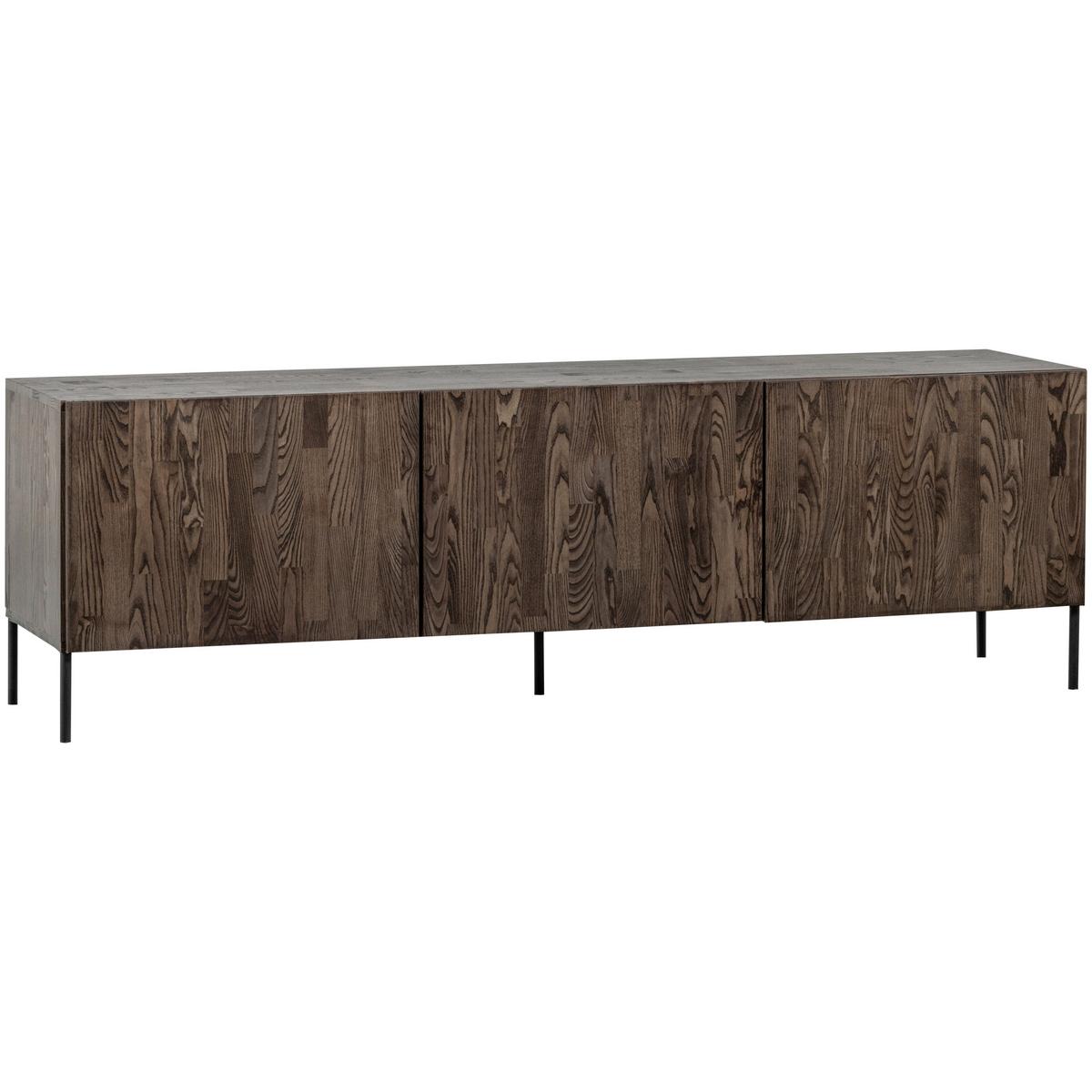 Lowboard Gravure Braun B: 180cm - Schwarz/Braun, Design, Holz/Metall (180/56/46cm) - Livetastic