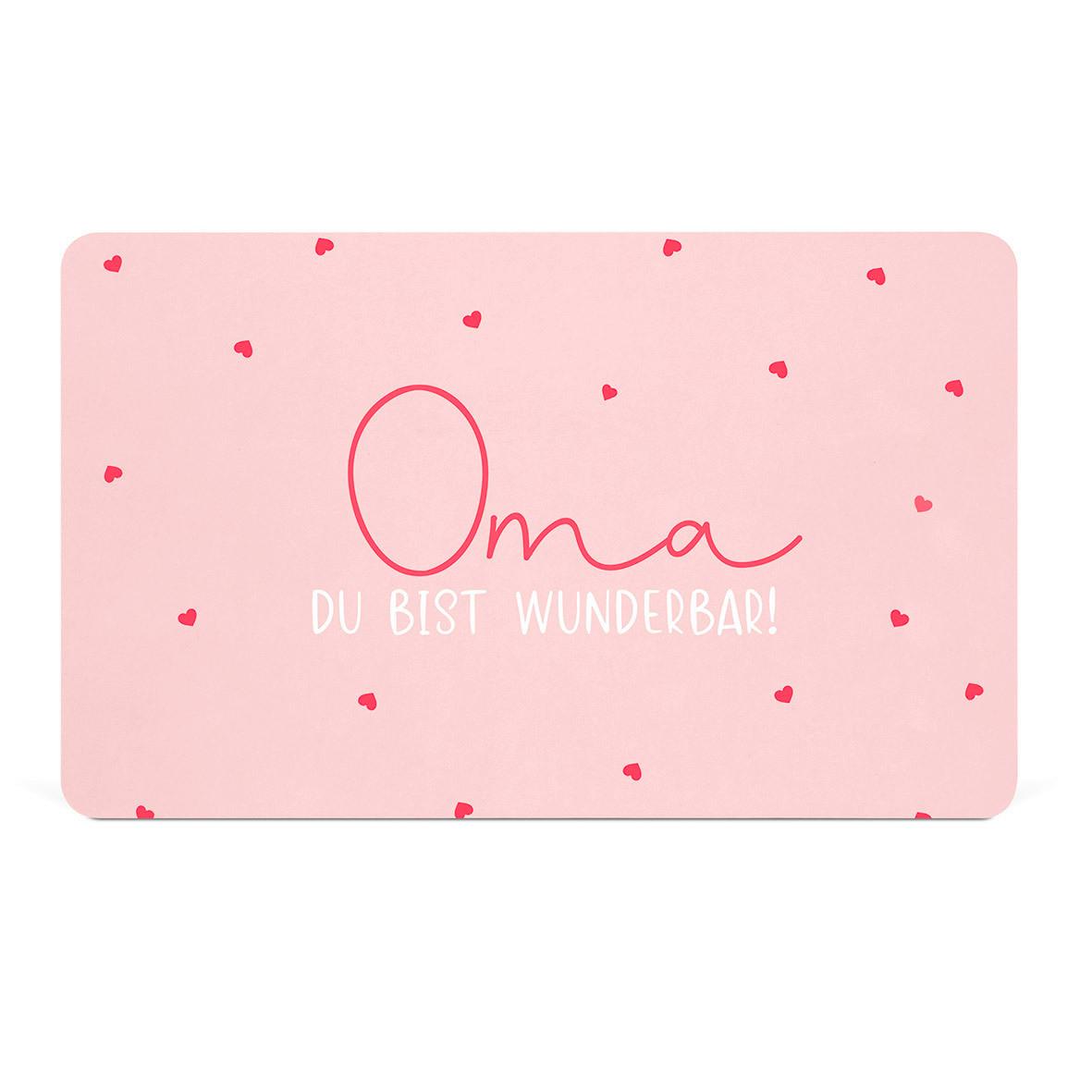 Schneidebrett Oma in Rosa/Weiss - Weiss/Rosa, Konventionell, Kunststoff (23,3/14,3/0,2cm)