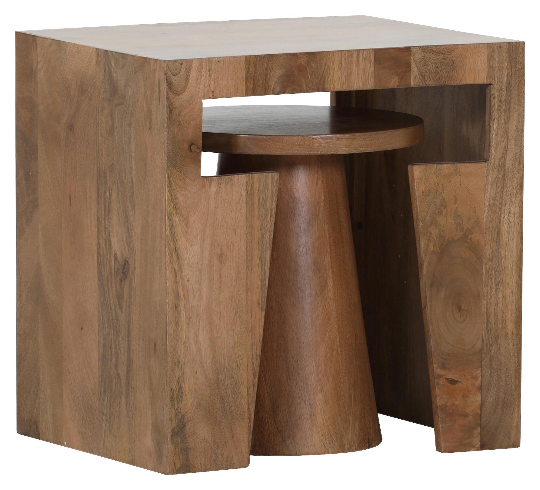 ZESTAW STOLIKÓW BOCZNYCH SIESTA   -AMBIA HOME- - brązowy, Design, drewno (50/40/50cm) - Ambia Home