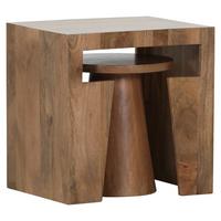 ZESTAW STOLIKÓW BOCZNYCH SIESTA   -AMBIA HOME- - brązowy, Design, drewno (50/40/50cm) - Ambia Home