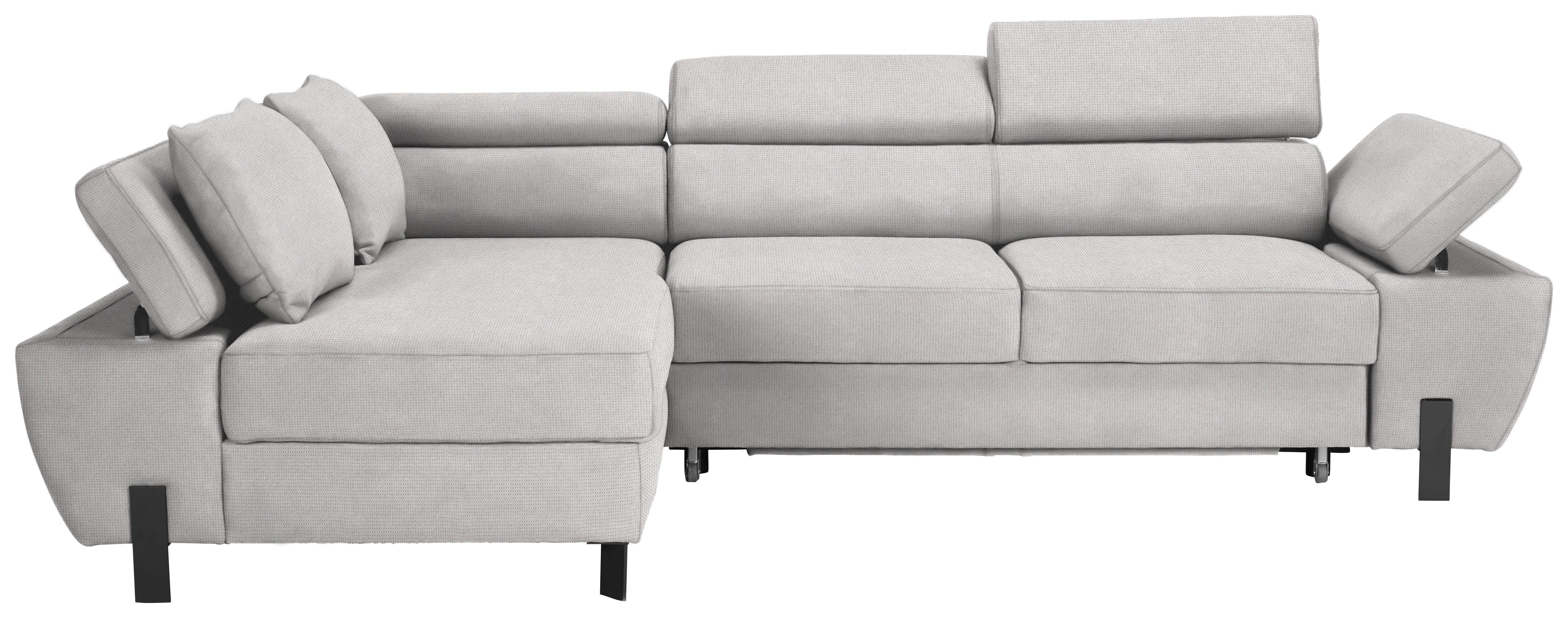 Ecksofa Molina Mini Silberfarben - Silberfarben/Schwarz, MODERN, Textil/Metall (189/277cm) - Mömax