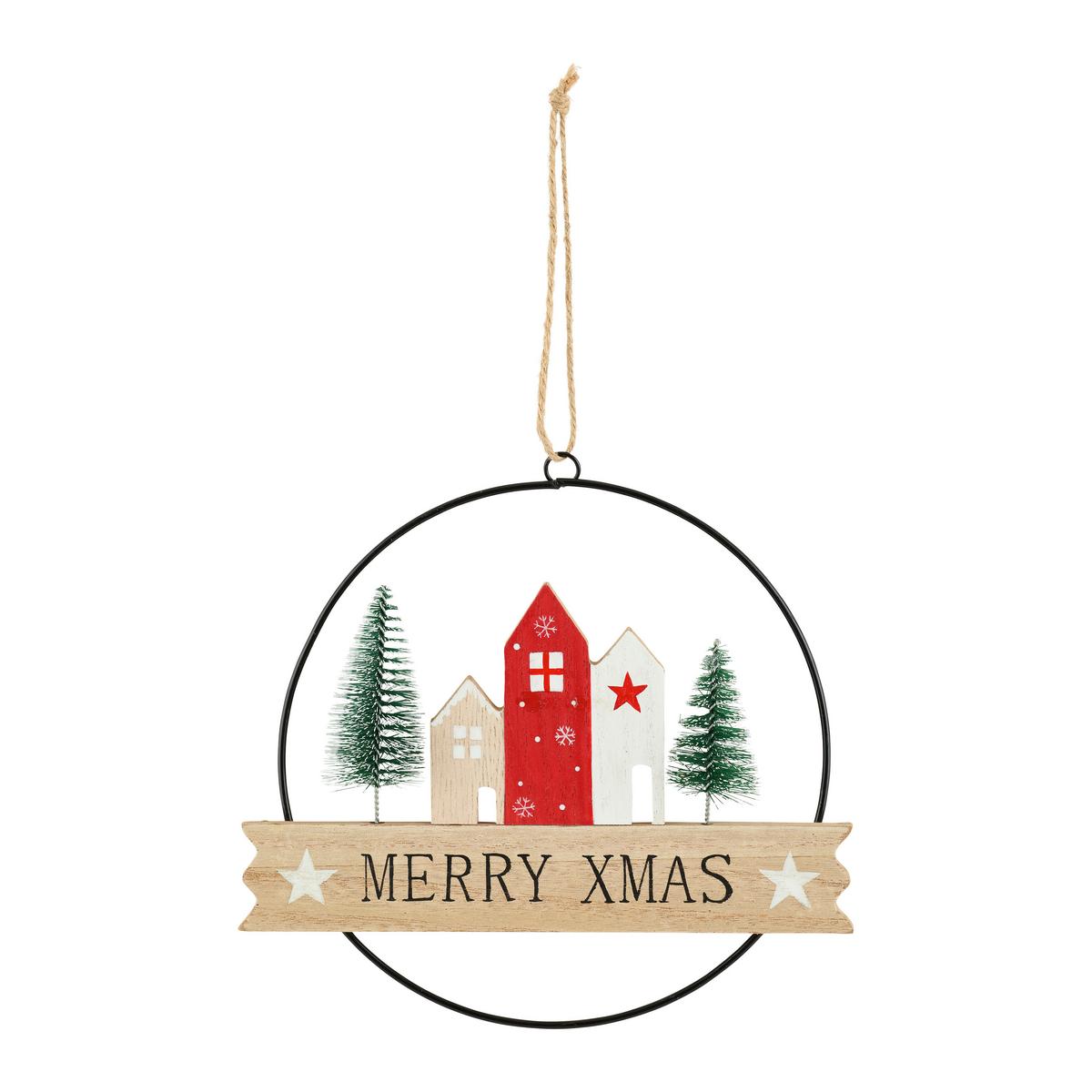 Dekohänger Bobby Multicolor - Hellbraun/Rot, KONVENTIONELL, Holz/Metall (19/1/20cm) - Mömax