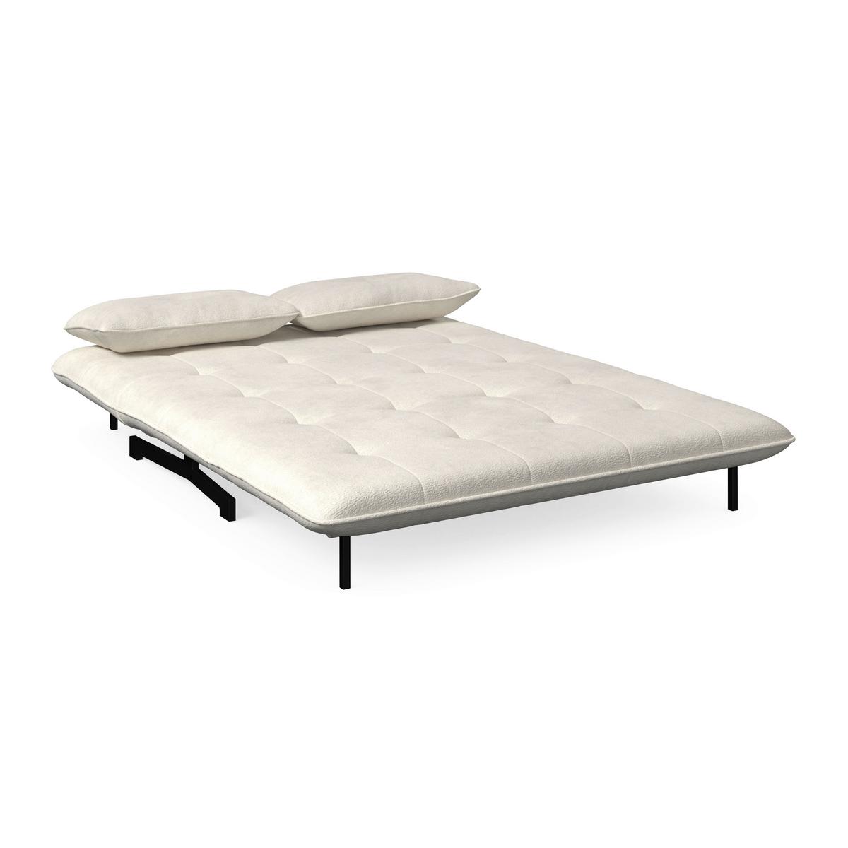 Kanapéágy Luna - fekete/fehér, Modern, textil/fém (142/40/62cm) - Bessagi Home