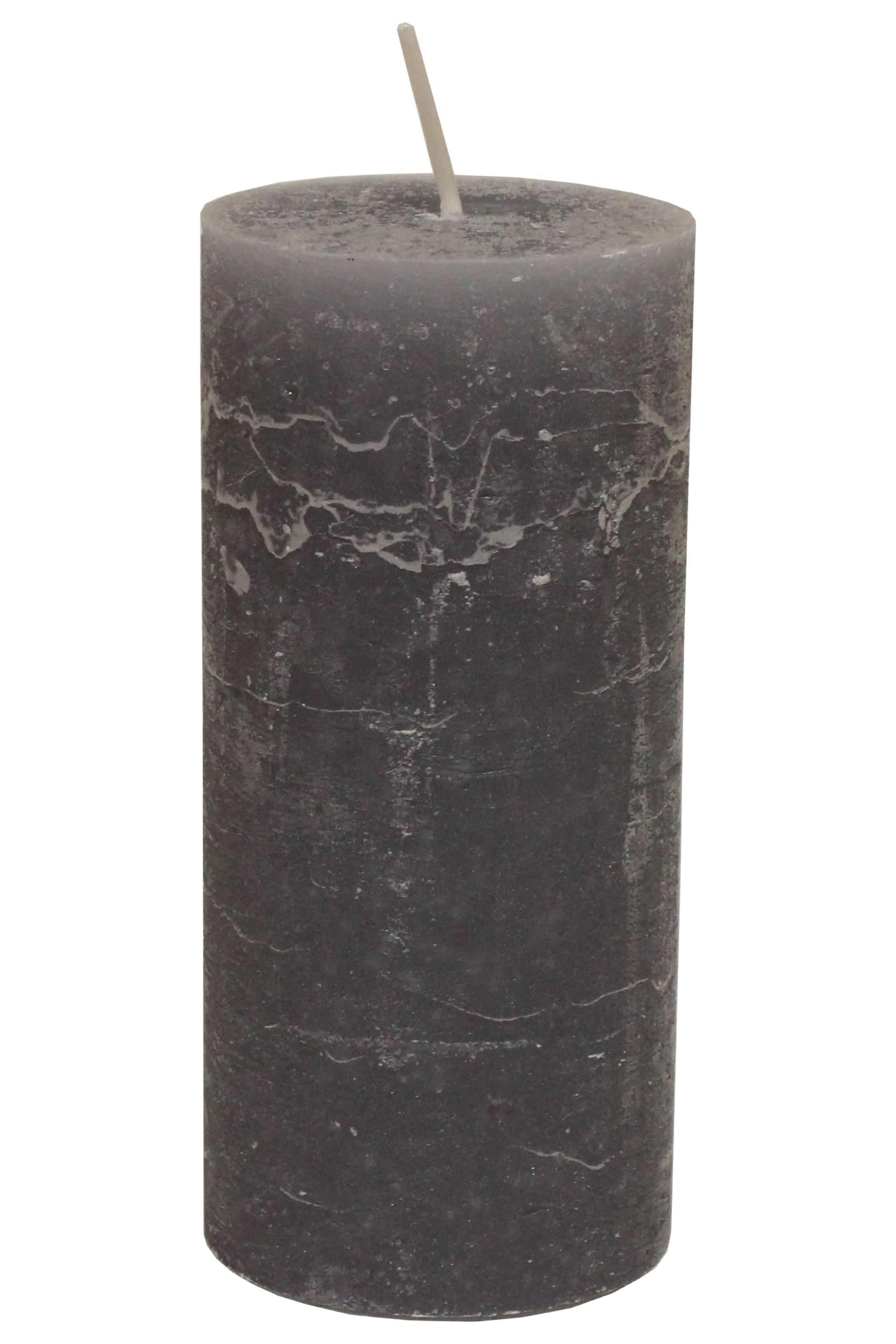 Lumânare coloană Lia - gri, Modern (6,8/15cm) - Premium Living