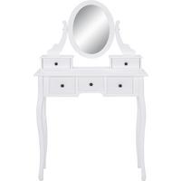 Schminktisch in Weiss - Weiss/Schwarz, Romantik / Landhaus, Glas/Holz (81/128/40,5cm) - Mömax