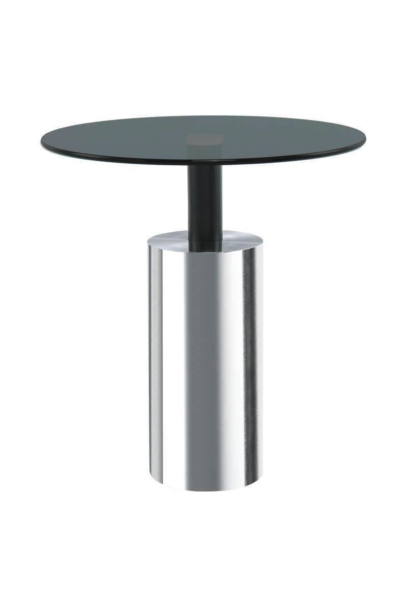 BEISTELLTISCH 8T9WD-GRY-SIV - Silberfarben/Grau, Basics, Glas/Metall (46/50cm) - Kayoom