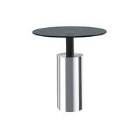 BEISTELLTISCH 8T9WD-GRY-SIV - Silberfarben/Grau, Basics, Glas/Metall (46/50cm) - Kayoom