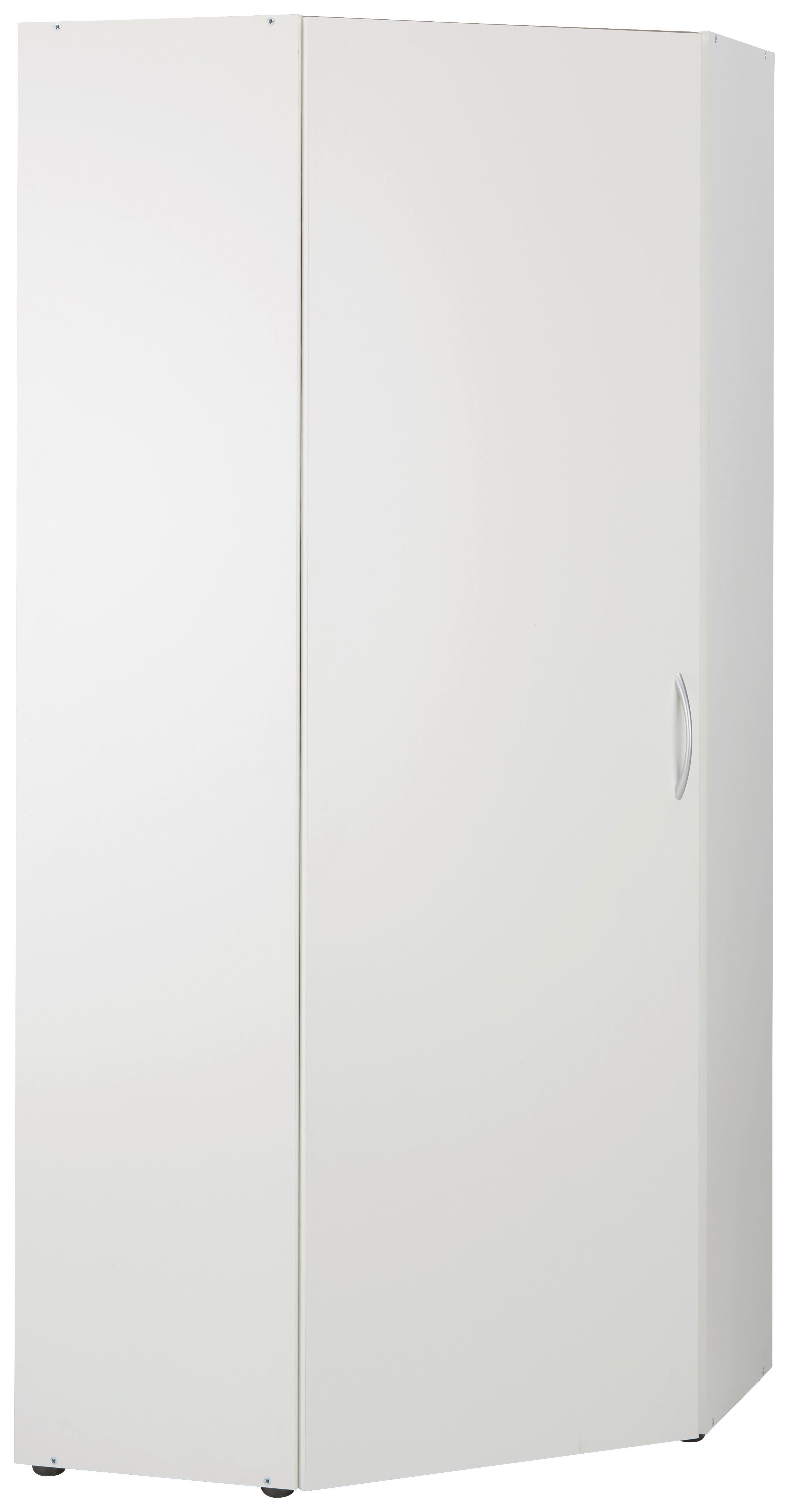 Kotna Omara Mrk, Bela - bela/barve aluminija, Konvencionalno, umetna masa/leseni material (80/185/80cm) - Mömax