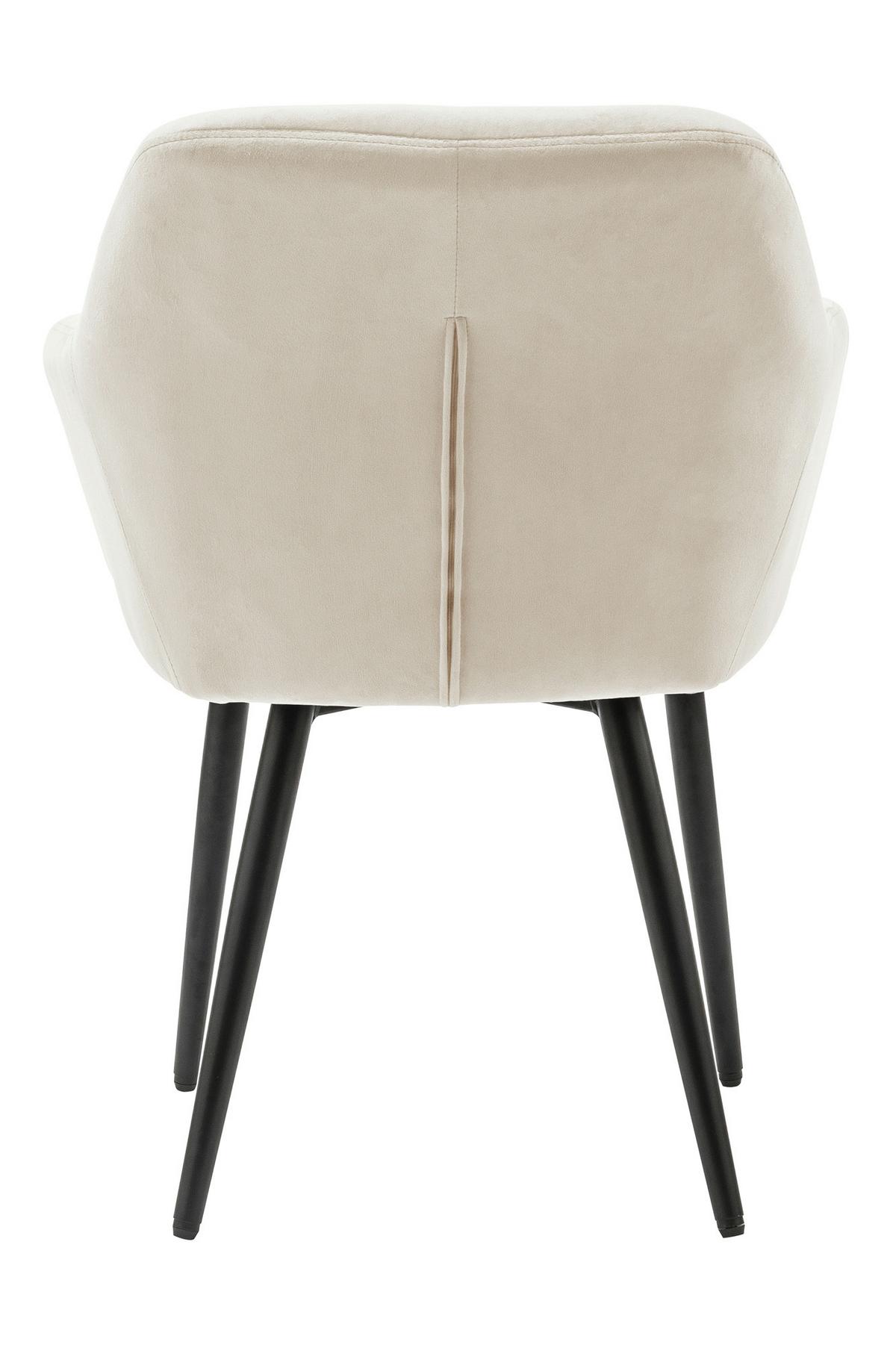 Naslanjač Samt, Krem Barva - črna/krem barve, Moderno, kovina/tekstil (61/85/45cm) - Livetastic