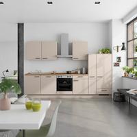 Küchenleerblock Easytouch Low o. Geräte Sandfarben - Sandfarben/Eichefarben, MODERN, Holzwerkstoff/Metall (330cm) - Nobilia
