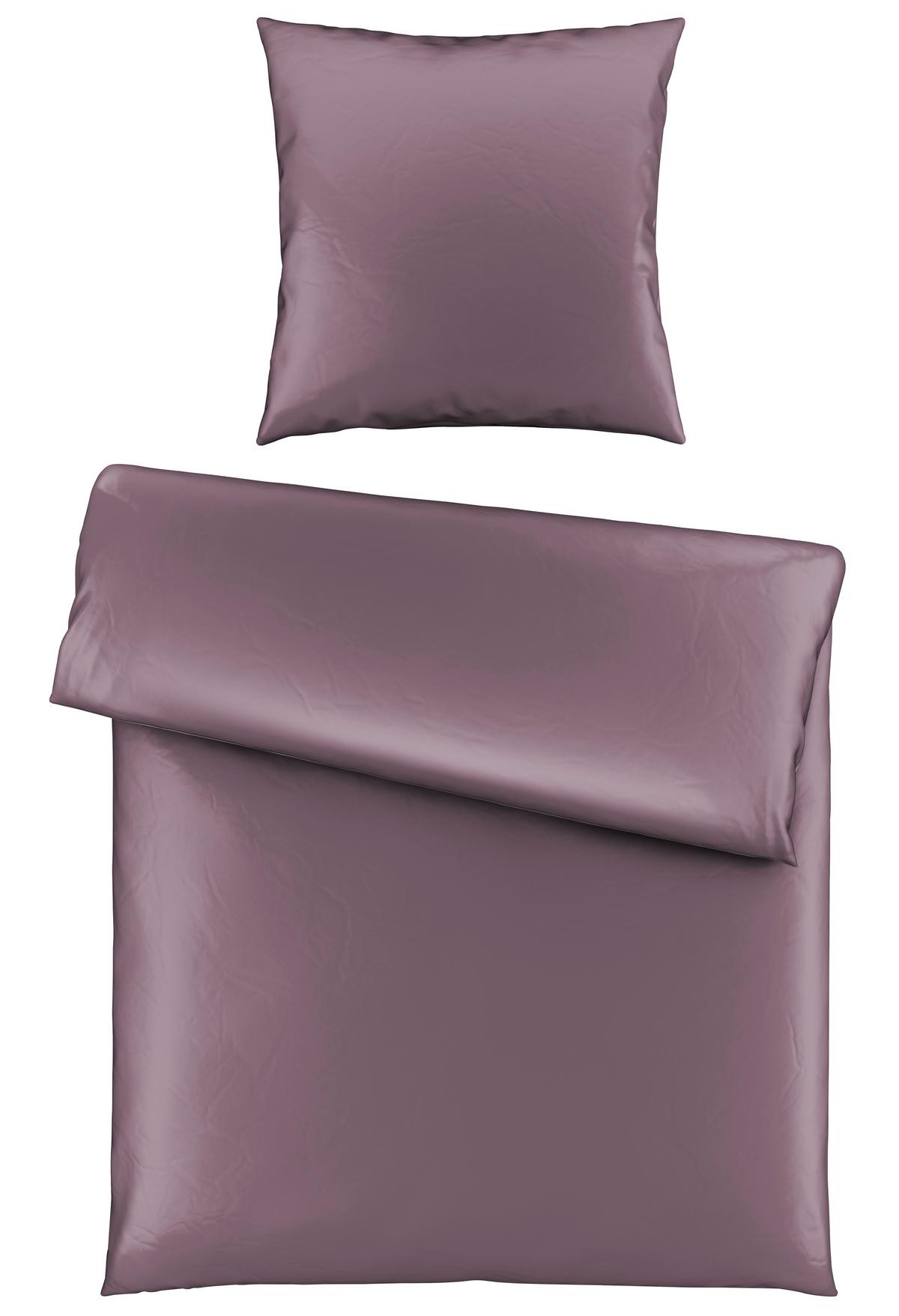 Bettwäsche Bio-Sophia Uni Lila ca. 135x200cm - Lila, Natur, Textil (135/200cm) - ecoTree