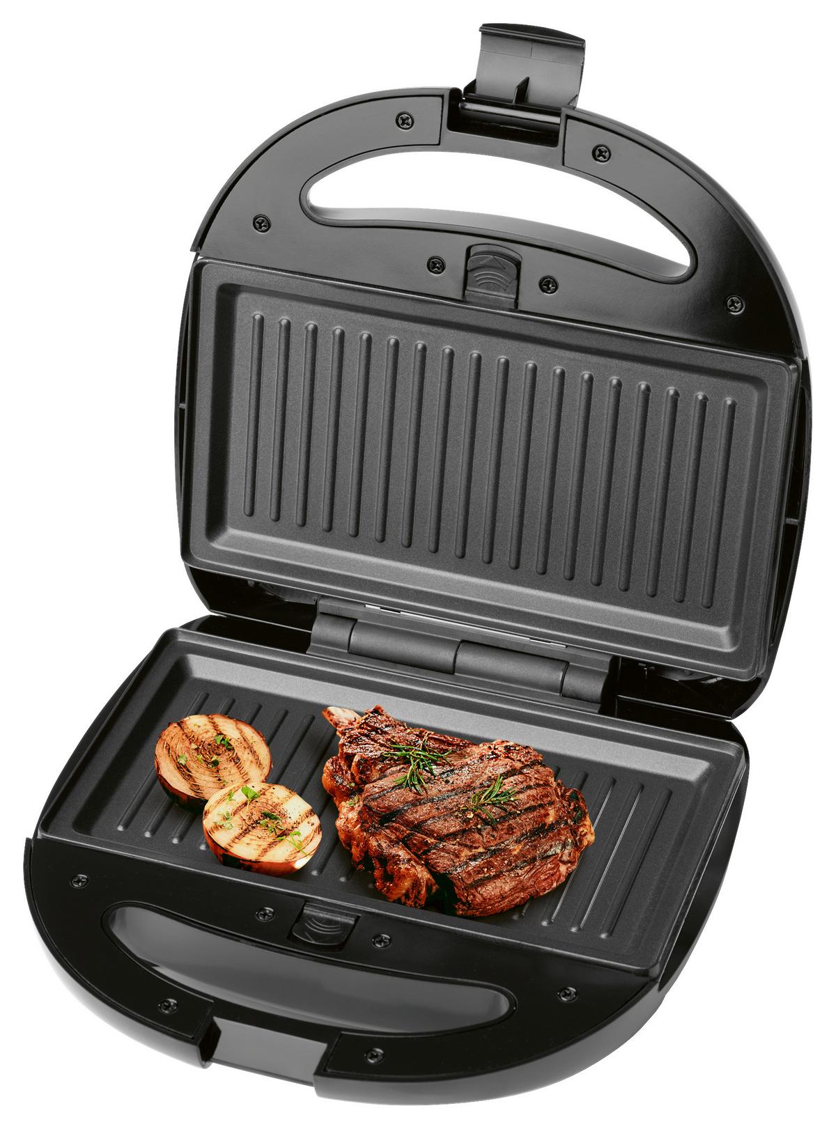 Tischgrill Gourmetmaxx Schwarz/Silberfarben - Silberfarben/Schwarz, MODERN, Metall (22/23/9,5cm)