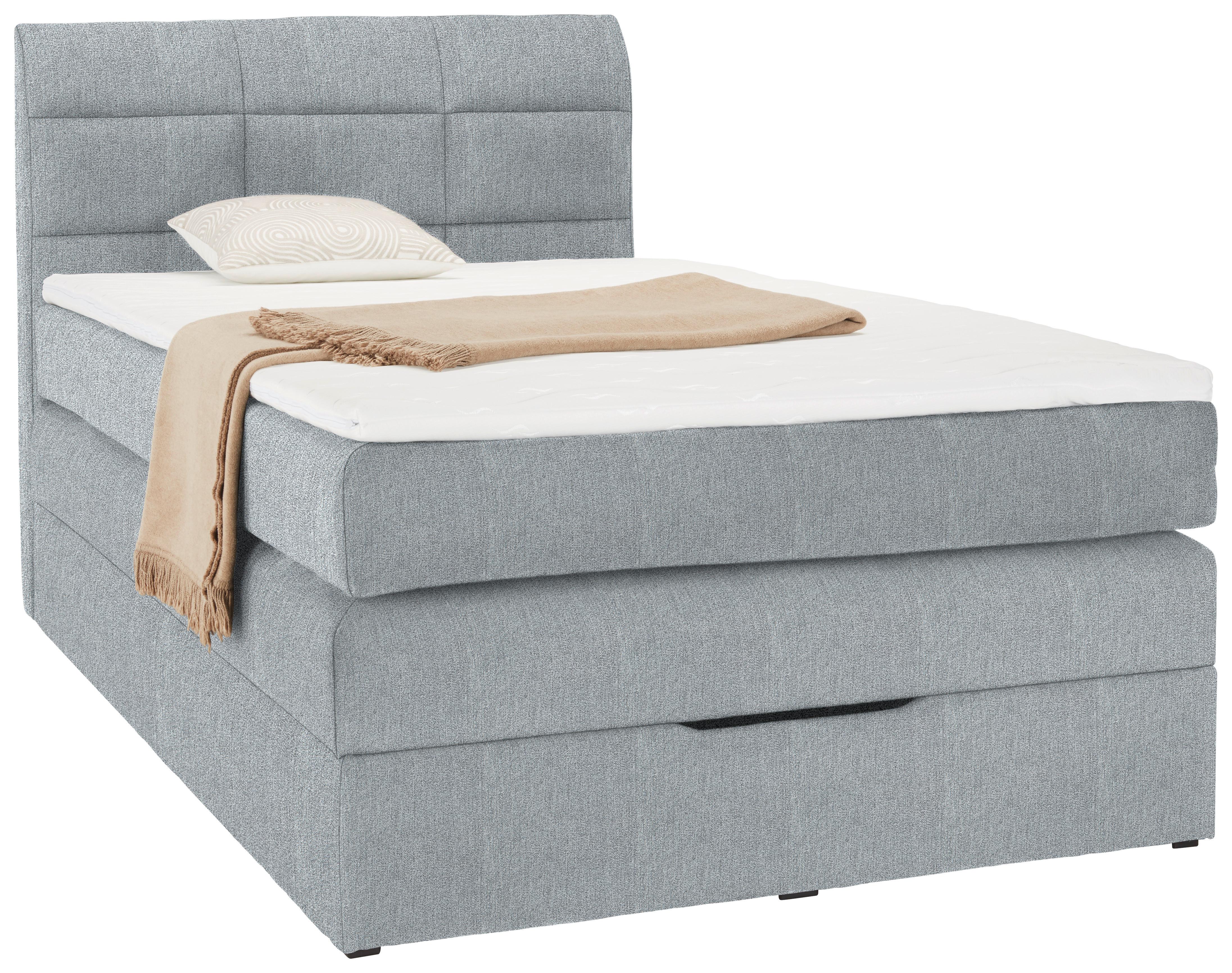 Boxspringbett Runner in Hellgrau ca. 120x200cm - Hellgrau, Textil (120/200cm) - Mömax