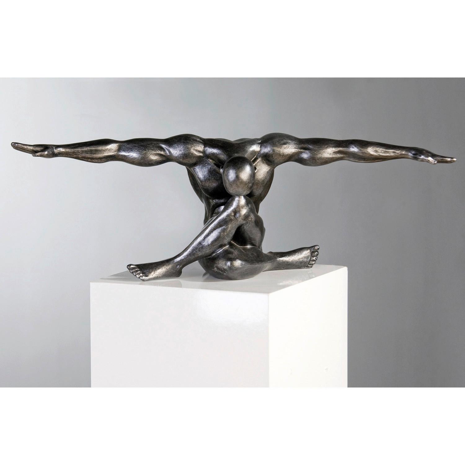 Skulptur Cliffhanger Silberfarben - Silberfarben, Basics, Kunststoff (61/20/19cm)