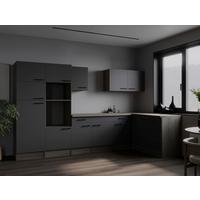 Kotna Kuhinja Brez Aparatov Oliver, 340x172cm - črna/siva, Design, kovina/leseni material (340/172cm) - Respekta