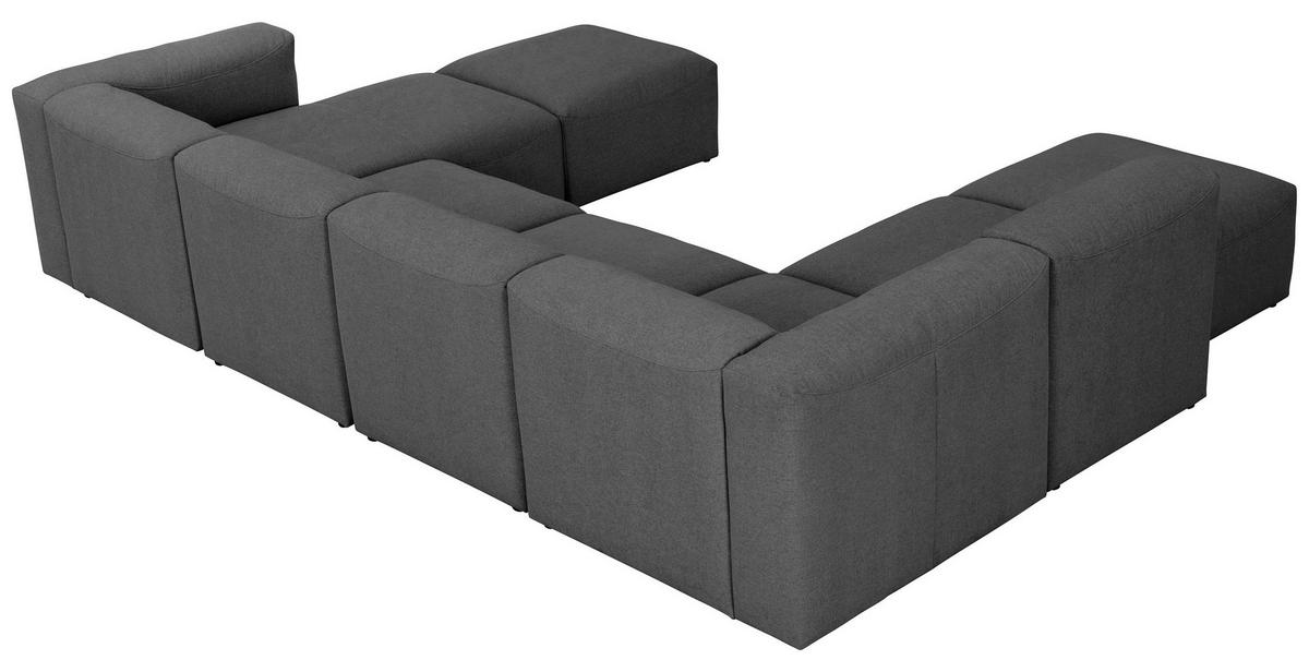 WOHNLANDSCHAFT LENA - Anthrazit, Design, Kunststoff/Textil (250/350/235cm) - Max Winzer