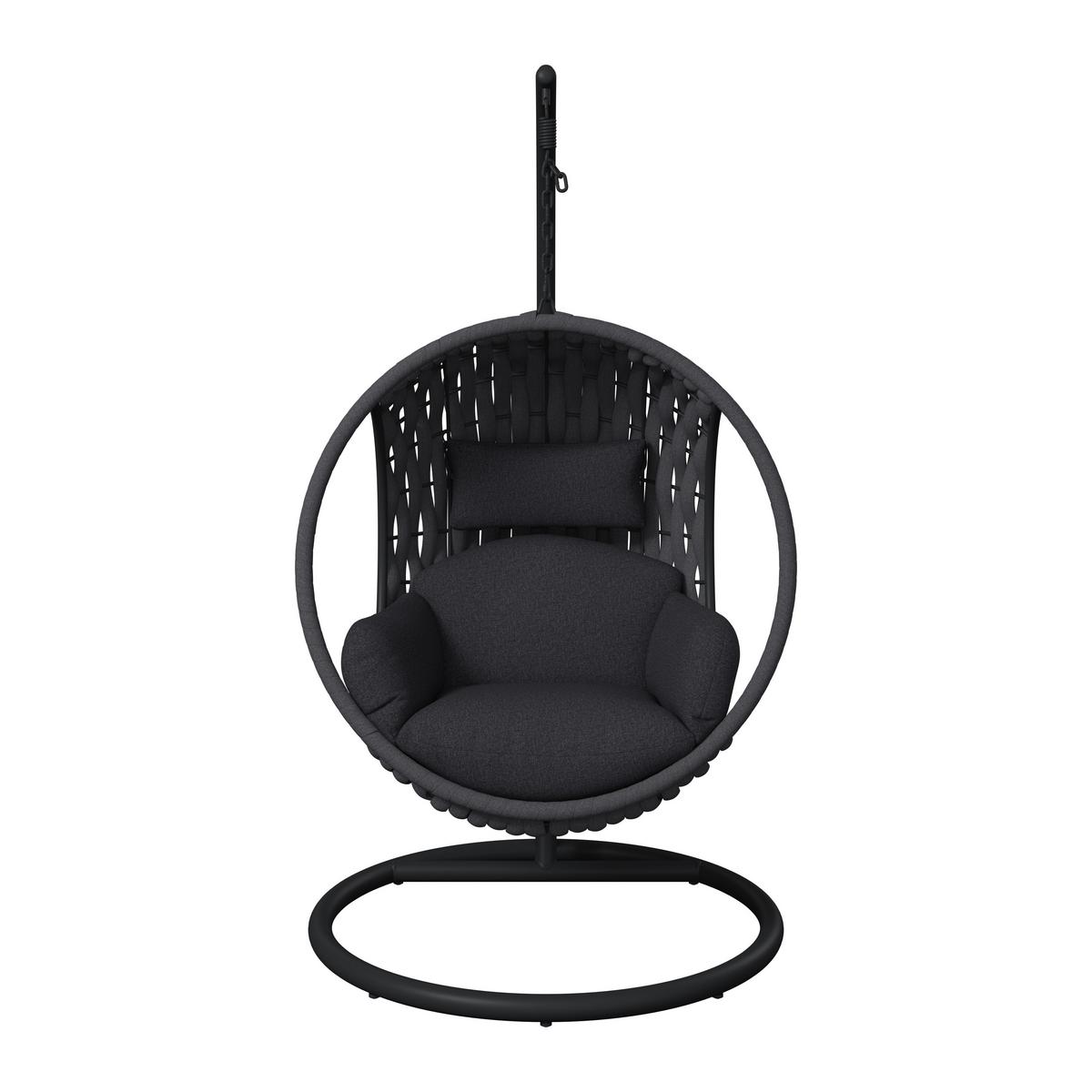 Hängesessel Mira Dunkelgrau Outdoorstoff/Metall/Kunststoff - Dunkelgrau, MODERN, Kunststoff/Textil (107/196/120cm) - Bessagi Garden