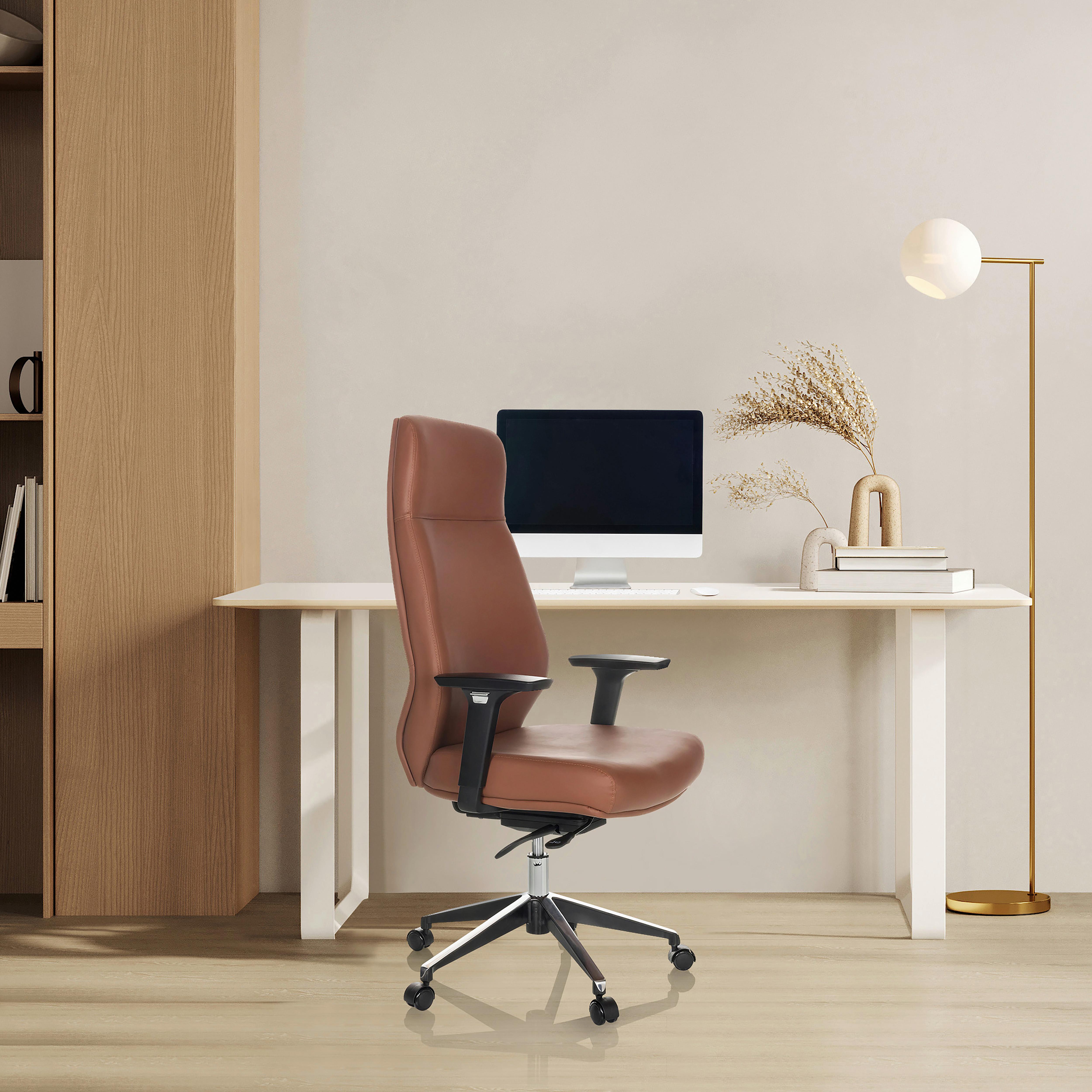 Pisarniški Stol Vitoro Eco, Rjava - črna/rjava, Basics, kovina/umetna masa (68/123-130/68cm) - MID.YOU