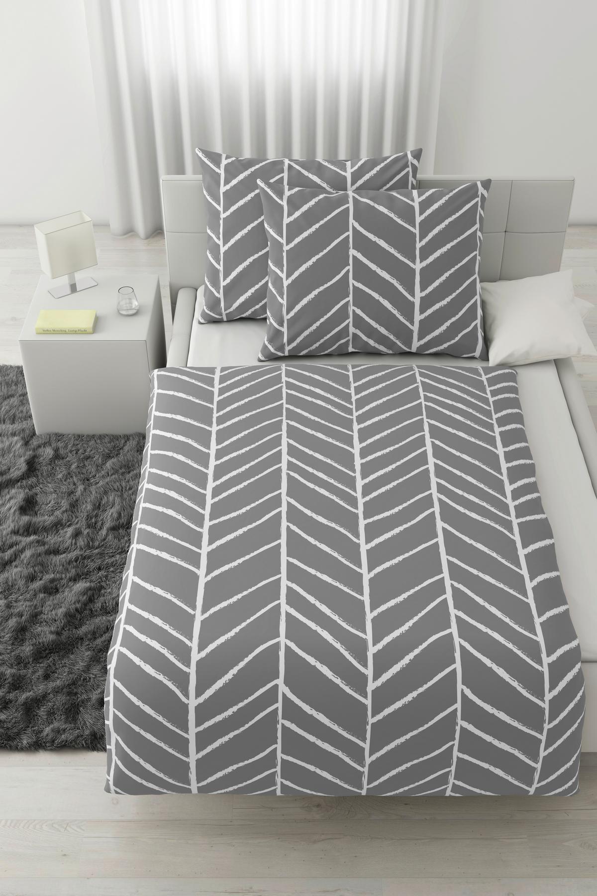 Posteljnina Marble, Siva, 2x60/80, 200/200 - siva, Konvencionalno, tekstil (200/200cm) - Modern Living