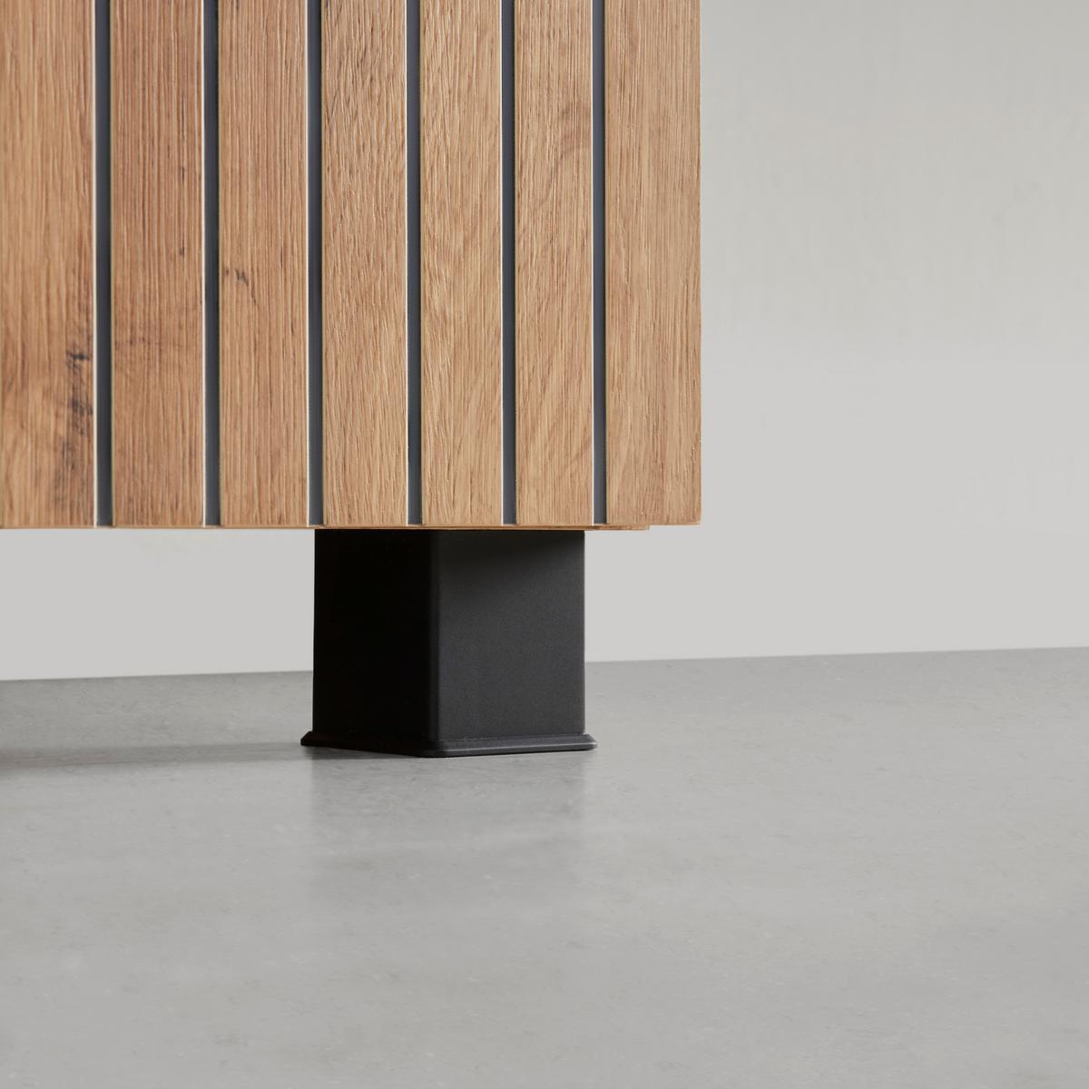 Midischrank Jakarta in Schwarz/Eiche Wotan - Eiche Wotan/Schwarz, Modern, Holzwerkstoff/Kunststoff (30/130/35cm) - Mömax
