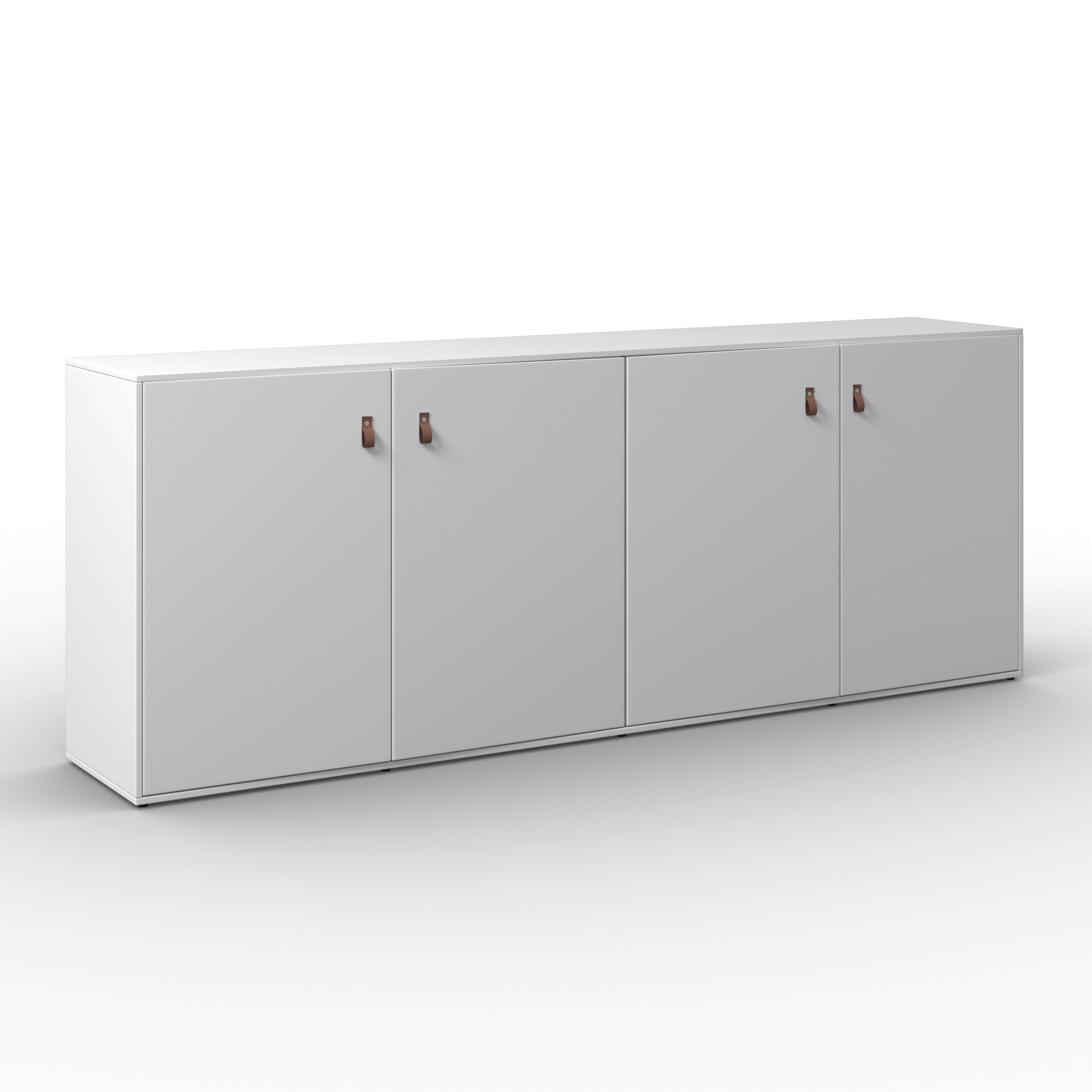 Sideboard Mick ca. 180x70x40 cm Weiss - Schwarz/Braun, MODERN, Kunststoff (180/69,5/40cm) - Bessagi Home