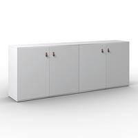 Sideboard Mick Weiß MDF - Schwarz/Braun, MODERN, Kunststoff (180/69,5/40cm) - Bessagi Home