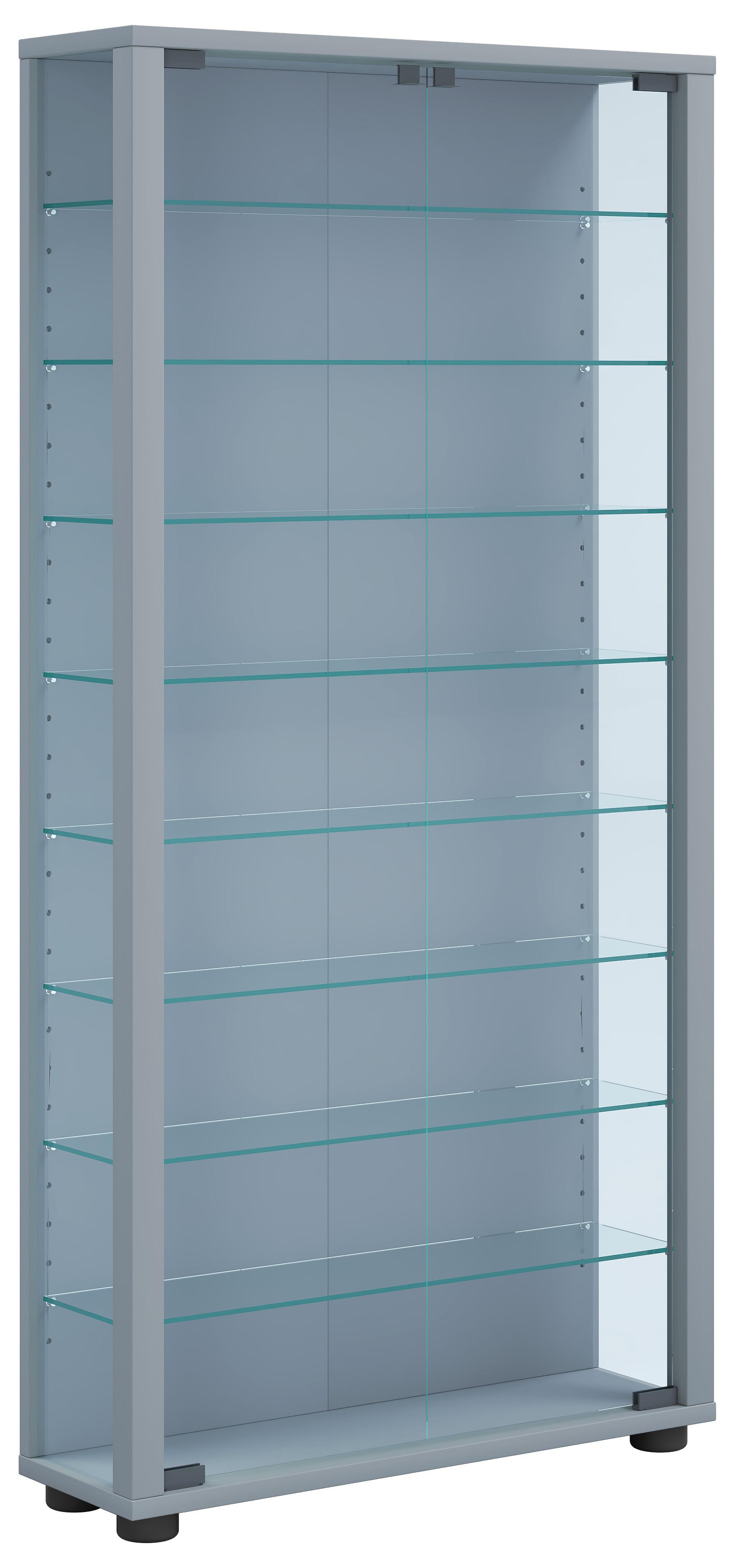 Vitrin Lumo Maxi - fekete/ezüstszínű, Design, műanyag/faalapú anyag (59/114,3/18cm) - MID.YOU
