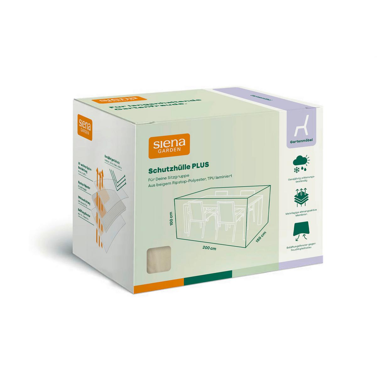 SCHUTZHÜLLE PLUS SITZGRUPPEN SCHUTZHÜLLE - Beige, MODERN, Kunststoff (150/100/200cm) - Siena Garden