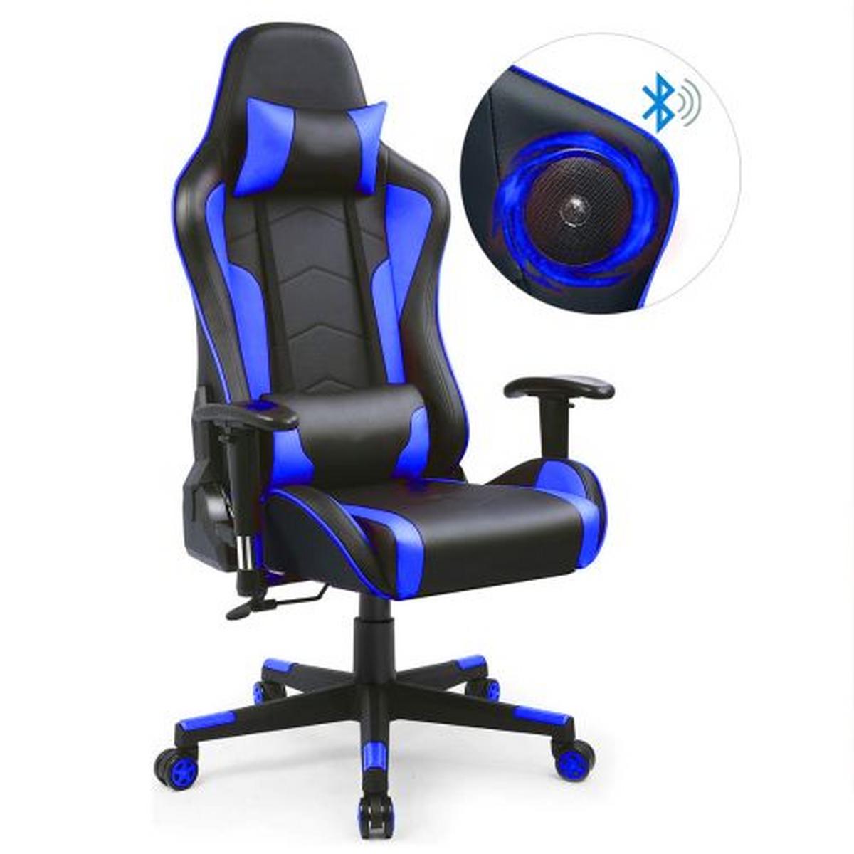 Scaun de gaming Trinity - albastru/negru, Modern, plastic/metal (67/127-137/72cm)