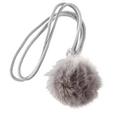 Raffhalter Pompon in verschiedenen Farben - Schwarz/Weiß, MODERN, Textil (38cm) - MÖMAX modern living