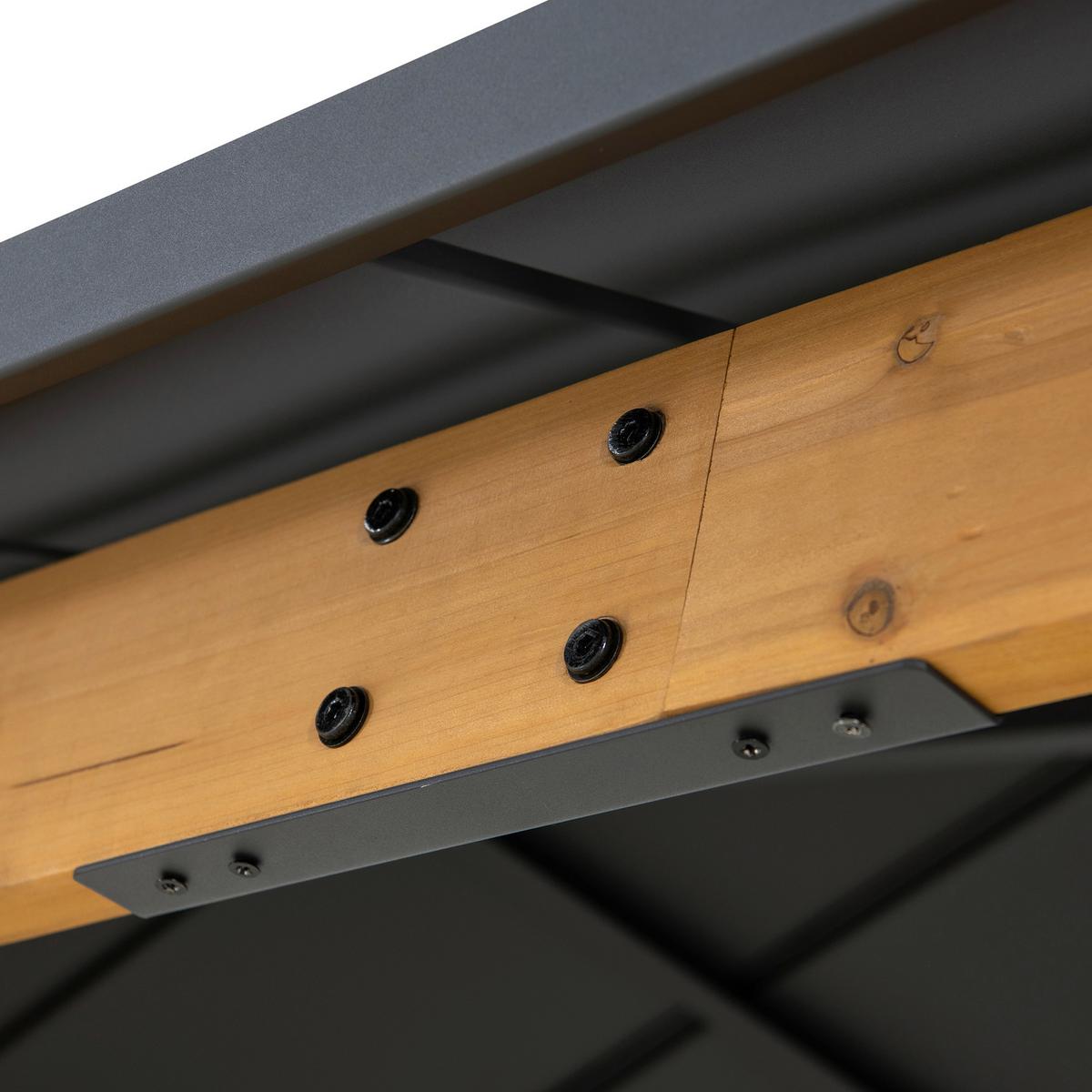 Pavillon Gazebo Anthrazit Echtholz - Anthrazit, Basics, Metall (390/320/450cm) - Modante