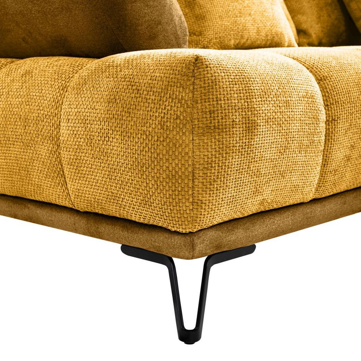 Kutna Garnitura Largo N - curry žuta/crna, Moderno, tekstil/metal (262/184cm) - Modern Living