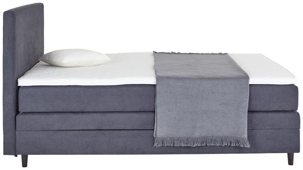 Boxspring Krevet Kleopatra - antracit, Konvencionalno, drvni materijal/tekstil (140/200cm) - Modern Living