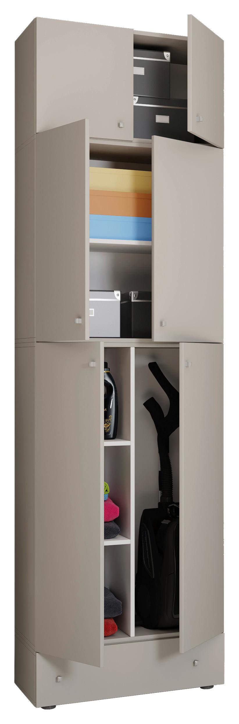 Mehrzweckschrank Lona XXL Grau ca. 70x240x39 cm - Grau, MODERN, Holzwerkstoff/Kunststoff (70/240/39cm) - MID.YOU