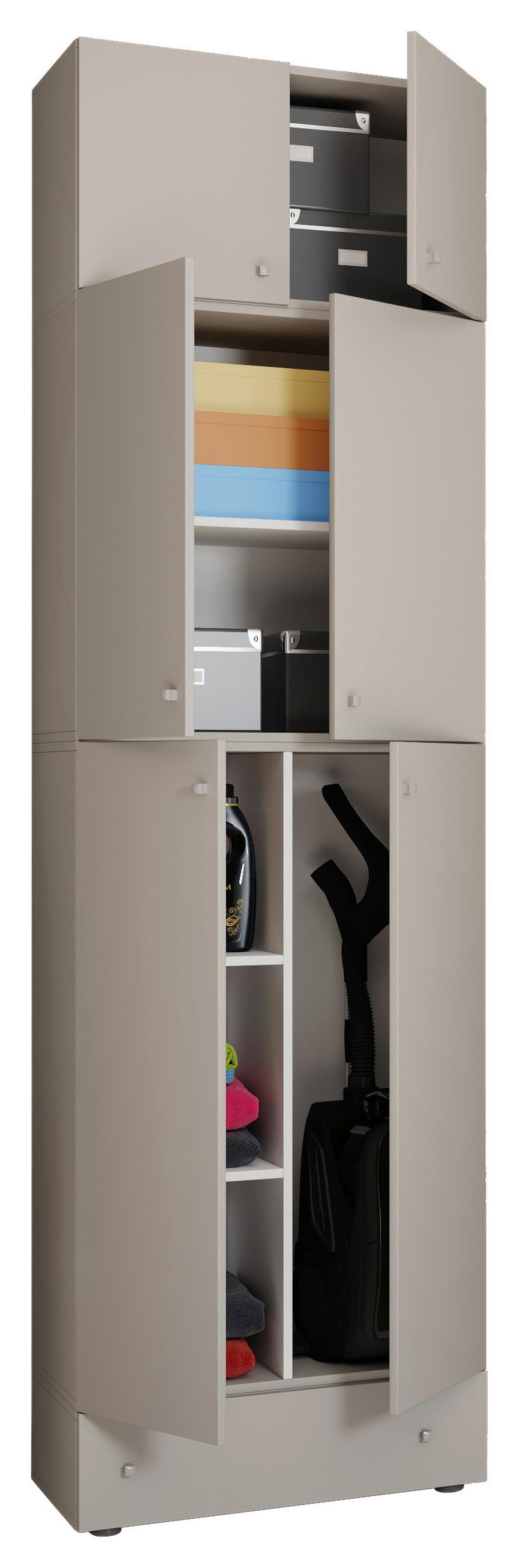 Mehrzweckschrank Lona XXL Grau ca. 70x240x39 cm - Grau, MODERN, Holzwerkstoff/Kunststoff (70/240/39cm) - MID.YOU