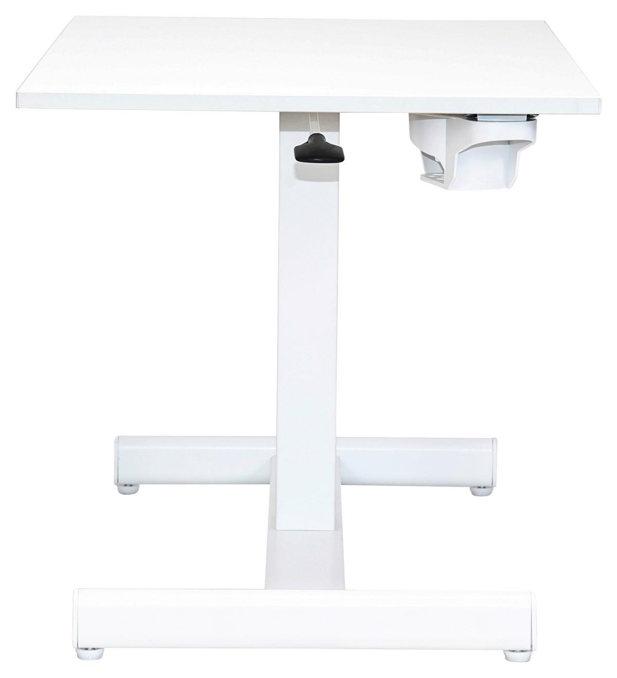 Schreibtisch George Weiß - Weiß, MODERN, Holzwerkstoff/Kunststoff (72,5/48.5-74/48cm) - Mömax